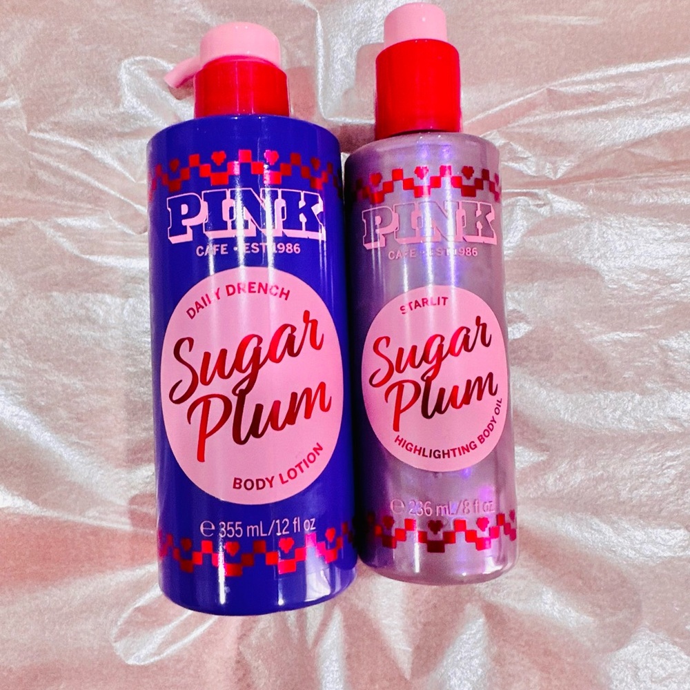 PINK Sugar Plum Body Lotion & Highlighting Oil - Pink & Purple